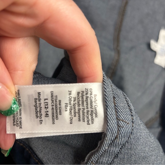 Time and Tru Women's Dark Wash Denim Jean Jacket Size Large 12-14 New Trucker - Picture 6 of 7